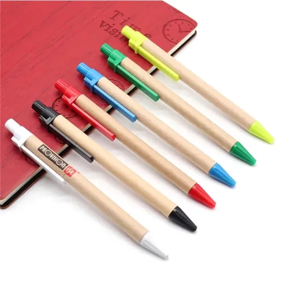 Eco-friendly Recycle Kraft Paper Click Ballpoint Gel Pen - Eco-friendly Recycle Kraft Paper Click Ballpoint Gel Pen - Image 1 of 3
