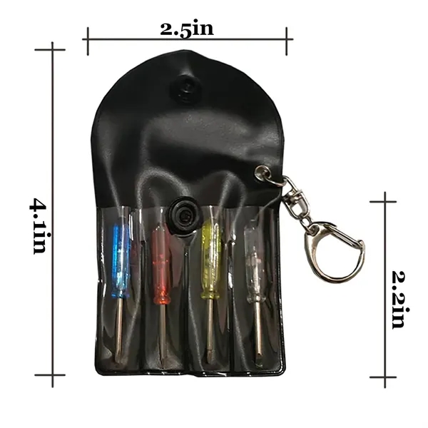 4-Piece Mini Screwdriver Tool Set W/ Storage Pouch - 4-Piece Mini Screwdriver Tool Set W/ Storage Pouch - Image 1 of 4