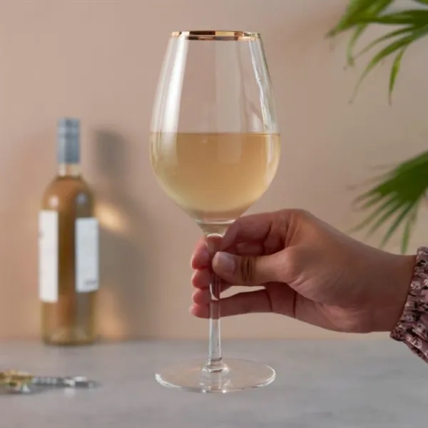 Twine Living® Gilded Stemmed Wine Glass - Twine Living® Gilded Stemmed Wine Glass - Image 6 of 8