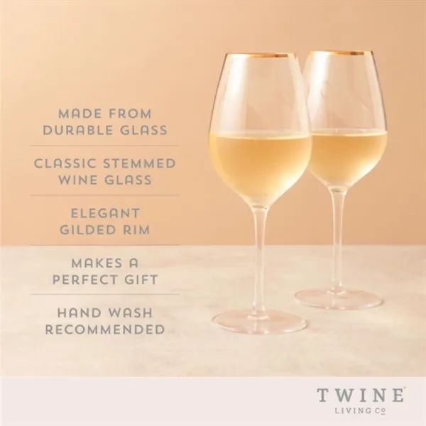 Twine Living® Gilded Stemmed Wine Glass - Twine Living® Gilded Stemmed Wine Glass - Image 7 of 8