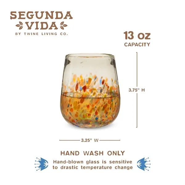 Twine Living® Artistico Stemless Recycled Wine Glass - Twine Living® Artistico Stemless Recycled Wine Glass - Image 2 of 10