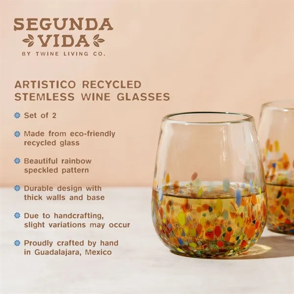 Twine Living® Artistico Stemless Recycled Wine Glass - Twine Living® Artistico Stemless Recycled Wine Glass - Image 7 of 10