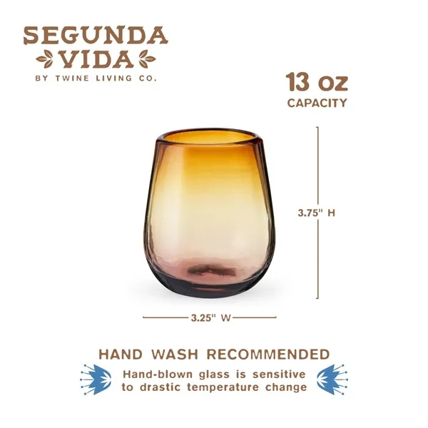 Twine Living® El Ocaso Stemless Recycled Wine Glass - Twine Living® El Ocaso Stemless Recycled Wine Glass - Image 2 of 7