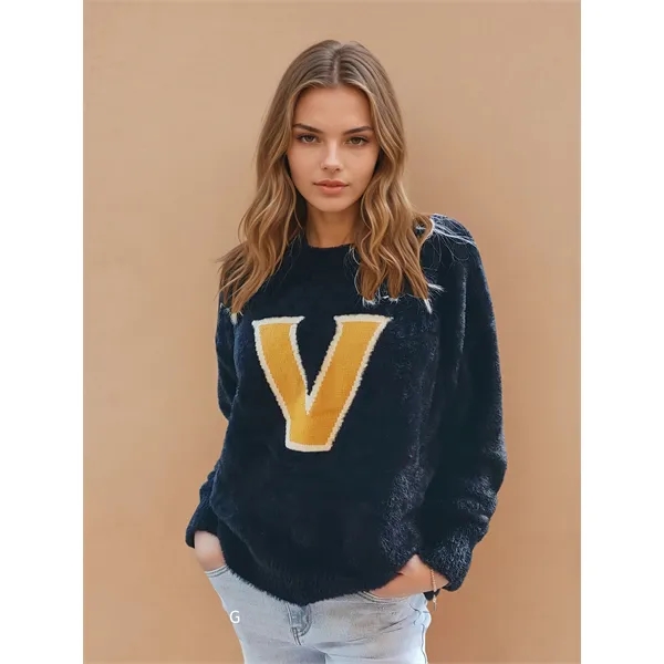Custom Lettermark Fuzzy Crew Sweater - Custom Lettermark Fuzzy Crew Sweater - Image 0 of 0