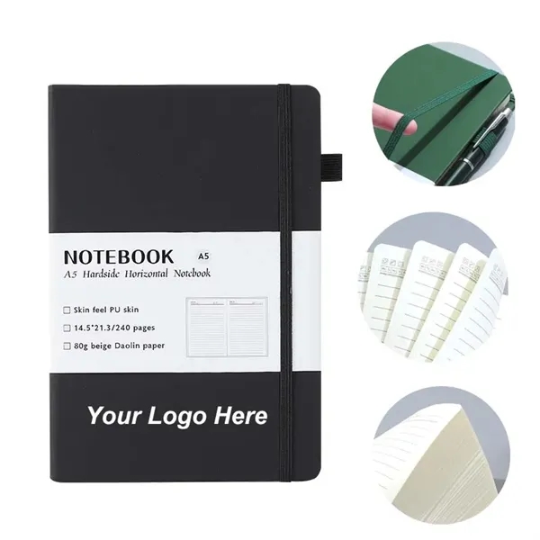 Custom Print PU Leather A5 Business Office Notebook - Custom Print PU Leather A5 Business Office Notebook - Image 0 of 2