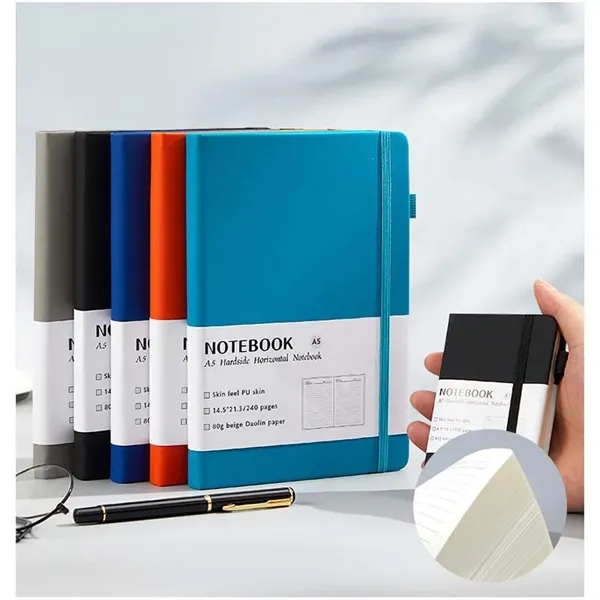 Custom Print PU Leather A5 Business Office Notebook - Custom Print PU Leather A5 Business Office Notebook - Image 2 of 2