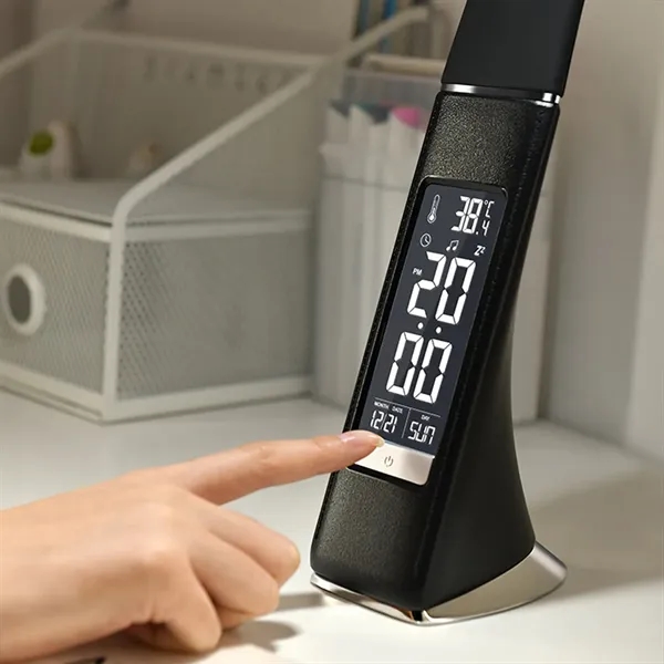 LED Desk Lamp Foldable Alarm Clock Calendar Thermometer - LED Desk Lamp Foldable Alarm Clock Calendar Thermometer - Image 2 of 4