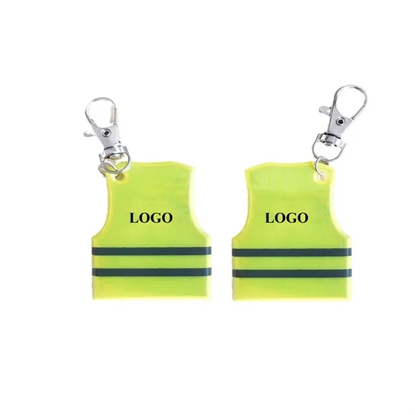 Safety Vest Shaped Reflective Keychain for Bags Backpack - Safety Vest Shaped Reflective Keychain for Bags Backpack - Image 1 of 2