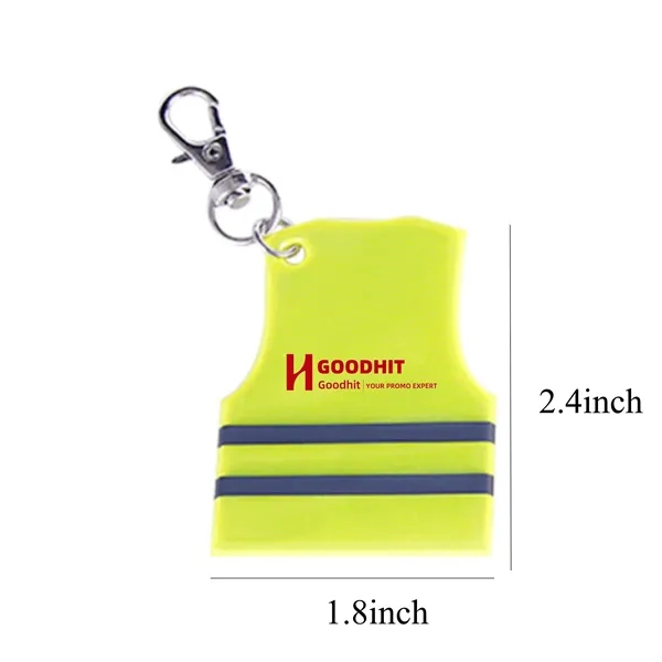 Safety Vest Shaped Reflective Keychain for Bags Backpack - Safety Vest Shaped Reflective Keychain for Bags Backpack - Image 2 of 2