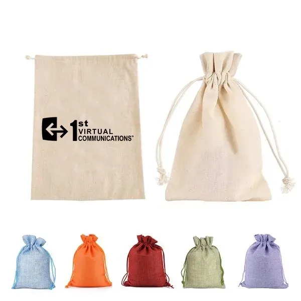 Custom Burlap Drawstring Pocket