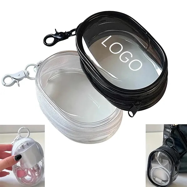 Transparent Charging Cable Organizer With Keychain - Transparent Charging Cable Organizer With Keychain - Image 1 of 3