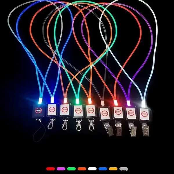 Led Light Up Neon Necklace Neck Lanyard - Led Light Up Neon Necklace Neck Lanyard - Image 0 of 1