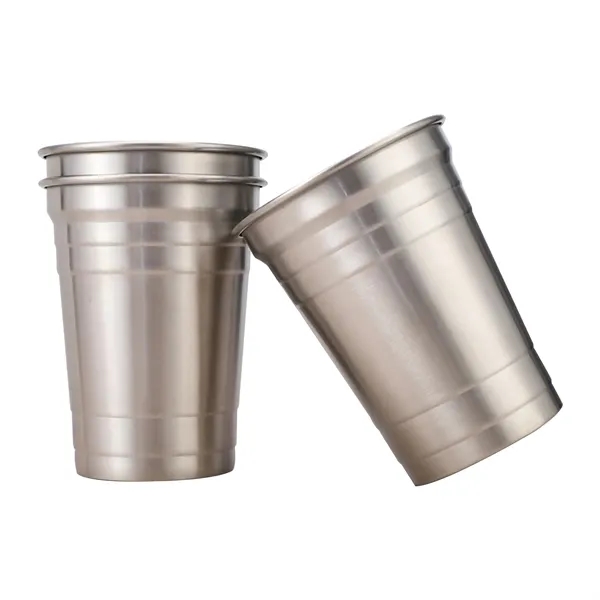 18 Oz. Single Wall Stainless Steel Beer Cups - 18 Oz. Single Wall Stainless Steel Beer Cups - Image 2 of 3