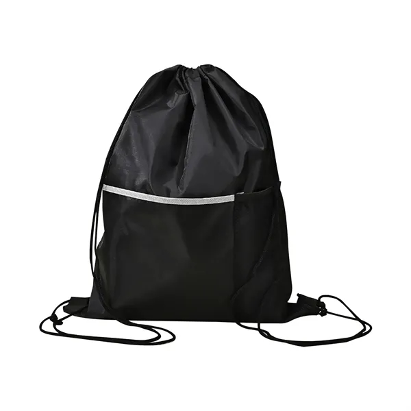 14''x 18'' Dual Pocket Drawstring Sportpack - 14''x 18'' Dual Pocket Drawstring Sportpack - Image 2 of 3