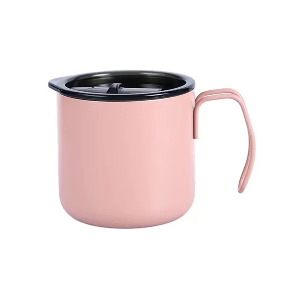 12 oz. Stainless Steel Coffee Mug with Handle  Lid
