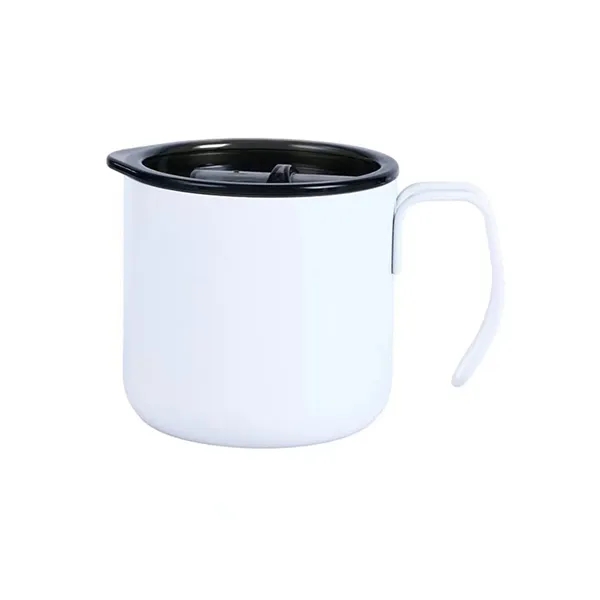 12 oz. Stainless Steel Coffee Mug with Handle  Lid