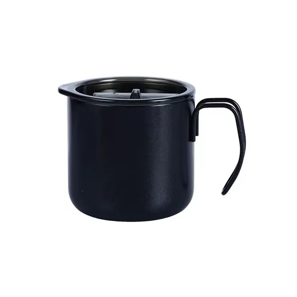 12 oz. Stainless Steel Coffee Mug with Handle  Lid