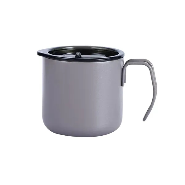 12 oz. Stainless Steel Coffee Mug with Handle  Lid
