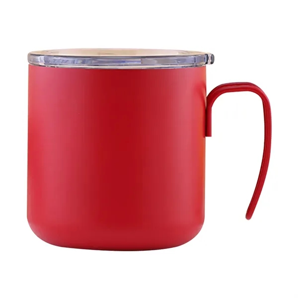 12 oz. Stainless Steel Coffee Mug with Handle  Lid