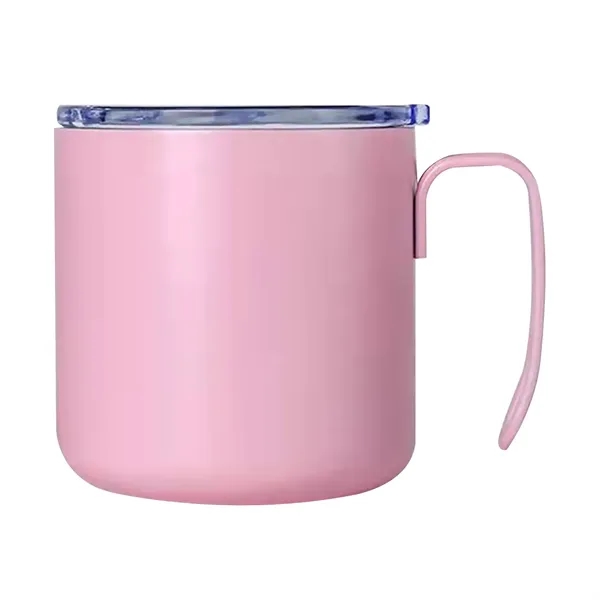 12 oz. Stainless Steel Coffee Mug with Handle  Lid