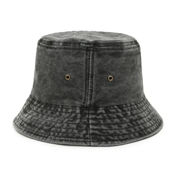 Retro Pigment Washed Denim Cotton Bucket Hat - Retro Pigment Washed Denim Cotton Bucket Hat - Image 2 of 5