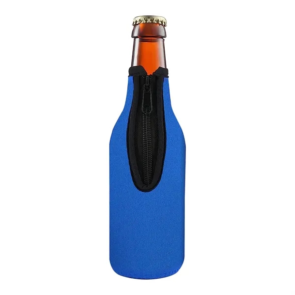 11 Oz Neoprene Zipper Beer Bottle Cooler - 11 Oz Neoprene Zipper Beer Bottle Cooler - Image 2 of 3
