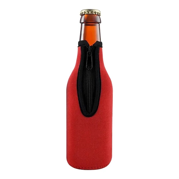 11 Oz Neoprene Zipper Beer Bottle Cooler - 11 Oz Neoprene Zipper Beer Bottle Cooler - Image 3 of 3