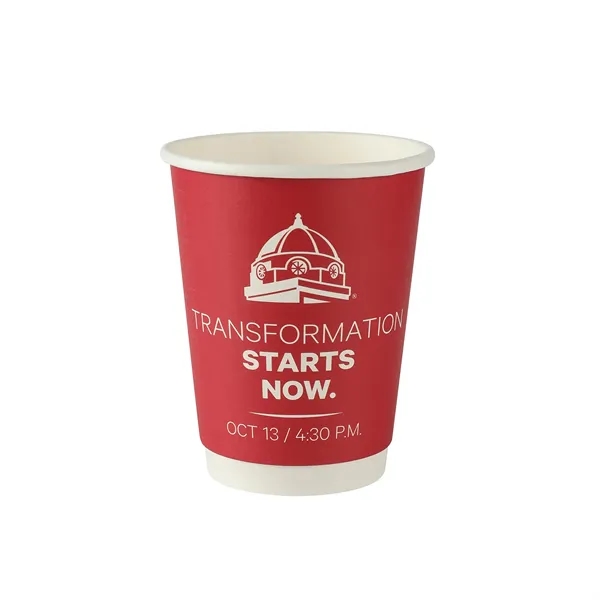 12 oz Food Grade Double Wall Paper Cup w/ Lid - 12 oz Food Grade Double Wall Paper Cup w/ Lid - Image 1 of 6
