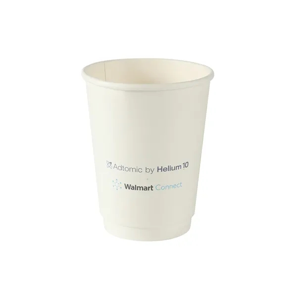 12 oz Food Grade Double Wall Paper Cup w/ Lid - 12 oz Food Grade Double Wall Paper Cup w/ Lid - Image 2 of 6