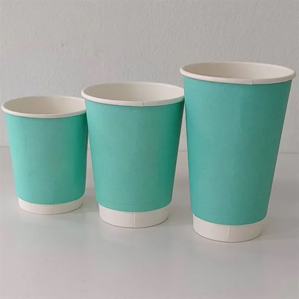 12 oz Food Grade Double Wall Paper Cup w/ Lid - 12 oz Food Grade Double Wall Paper Cup w/ Lid - Image 5 of 6