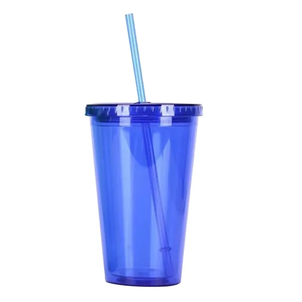 16 Oz. Double Wall Acrylic Tumblers W/Straw - 16 Oz. Double Wall Acrylic Tumblers W/Straw - Image 3 of 6