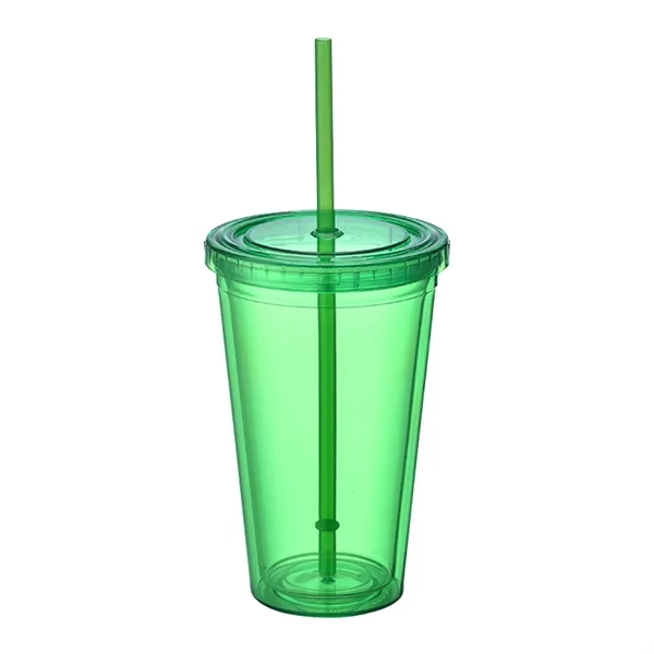 16 Oz. Double Wall Acrylic Tumblers W/Straw - 16 Oz. Double Wall Acrylic Tumblers W/Straw - Image 4 of 6