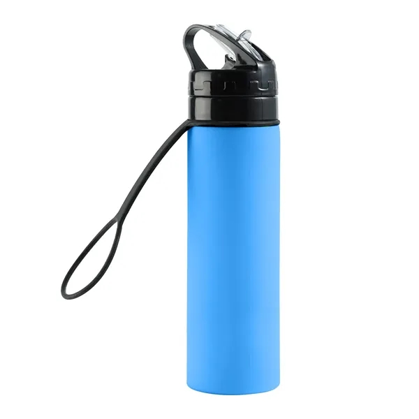 20 Oz Silicone Foldable Folding Sports Bottle - 20 Oz Silicone Foldable Folding Sports Bottle - Image 2 of 3