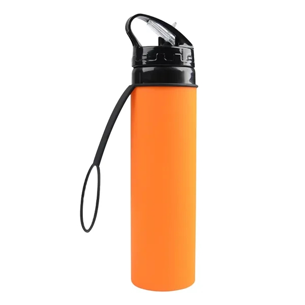 20 Oz Silicone Foldable Folding Sports Bottle - 20 Oz Silicone Foldable Folding Sports Bottle - Image 3 of 3