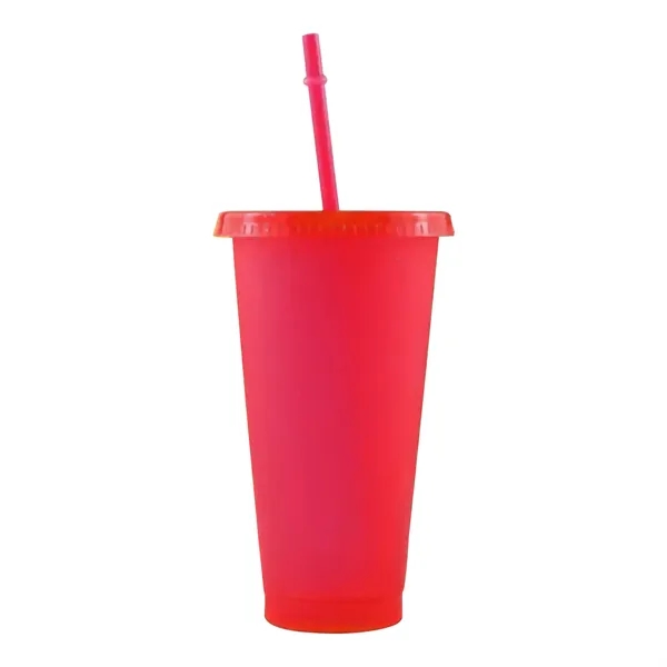 24 Oz. Plastic Cups With Straws - 24 Oz. Plastic Cups With Straws - Image 1 of 3