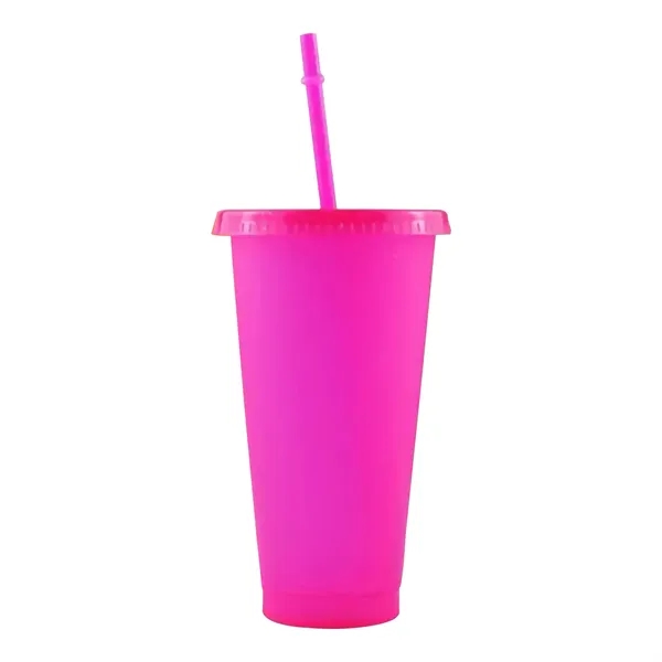 24 Oz. Plastic Cups With Straws - 24 Oz. Plastic Cups With Straws - Image 3 of 3