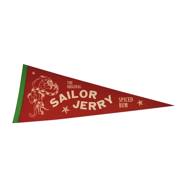 4" X 10" Mini Felt Pennant W/ Sewn Strip - 4" X 10" Mini Felt Pennant W/ Sewn Strip - Image 12 of 12