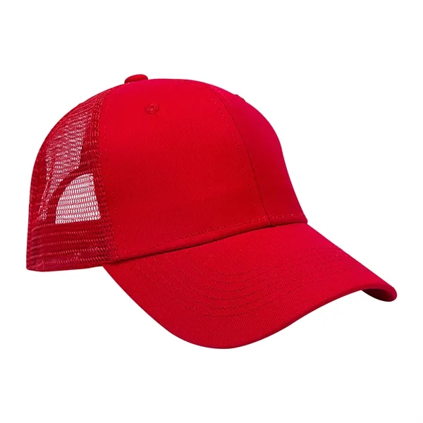 Cotton Trucker Hat Mesh Snapback Baseball Cap - Cotton Trucker Hat Mesh Snapback Baseball Cap - Image 2 of 3