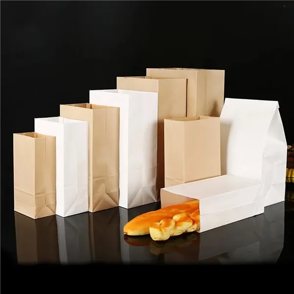 Custom Recycled Kraft Paper Popcorn Lunch Bags - Custom Recycled Kraft Paper Popcorn Lunch Bags - Image 2 of 3