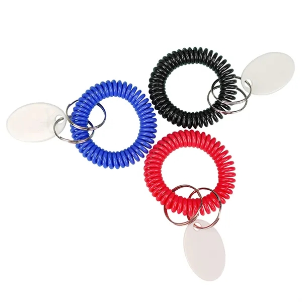 Custom Spiral Wrist Coil Keychain W/ Tag - Custom Spiral Wrist Coil Keychain W/ Tag - Image 1 of 11