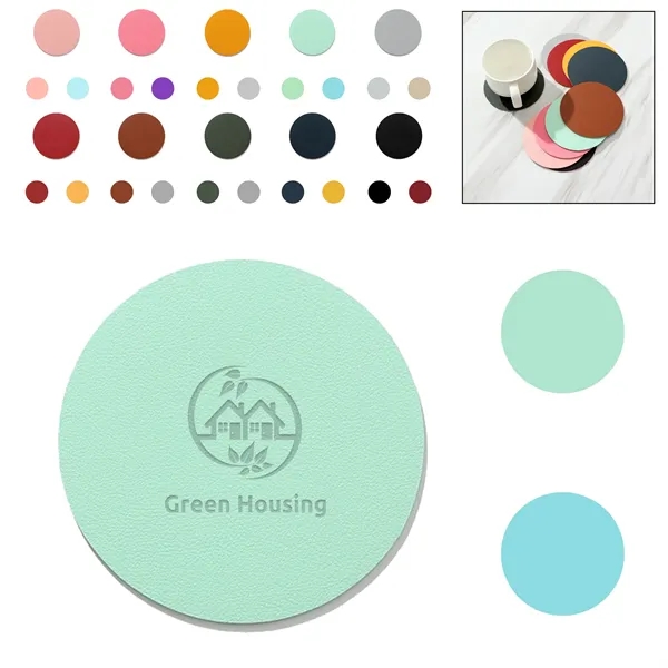 Double Sided Colors PU Leather Coaster - Double Sided Colors PU Leather Coaster - Image 0 of 3
