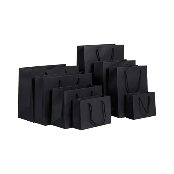 Premium Black Matte Paper Shopping bag - Premium Black Matte Paper Shopping bag - Image 3 of 12