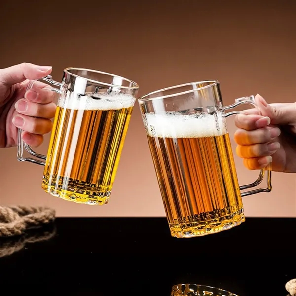 Eco Friendly Clear Acrylic Beer Cups with Handle - Eco Friendly Clear Acrylic Beer Cups with Handle - Image 1 of 3