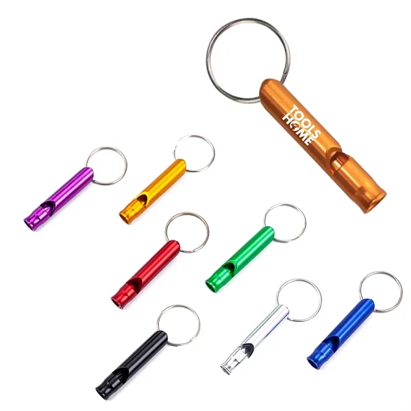 Mini Aluminum Whistle Keyring Keychain - Mini Aluminum Whistle Keyring Keychain - Image 0 of 6