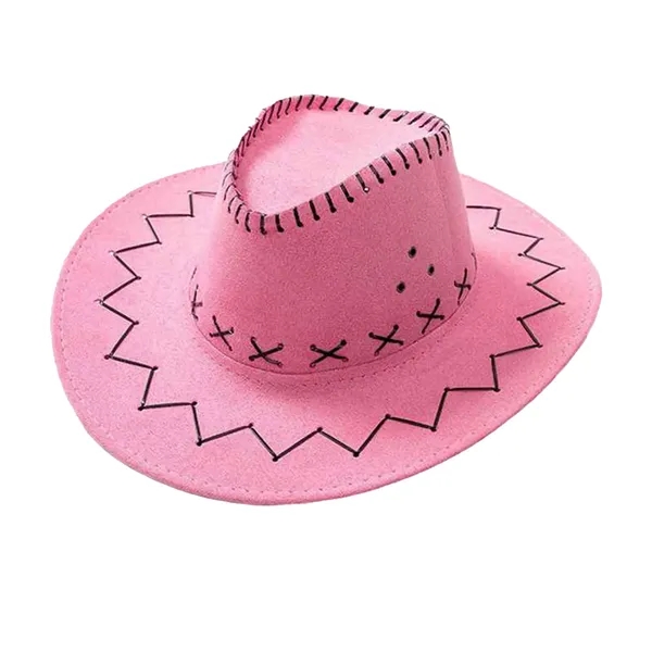 Faux Felt Cowboy Hat With Cords - Faux Felt Cowboy Hat With Cords - Image 2 of 3