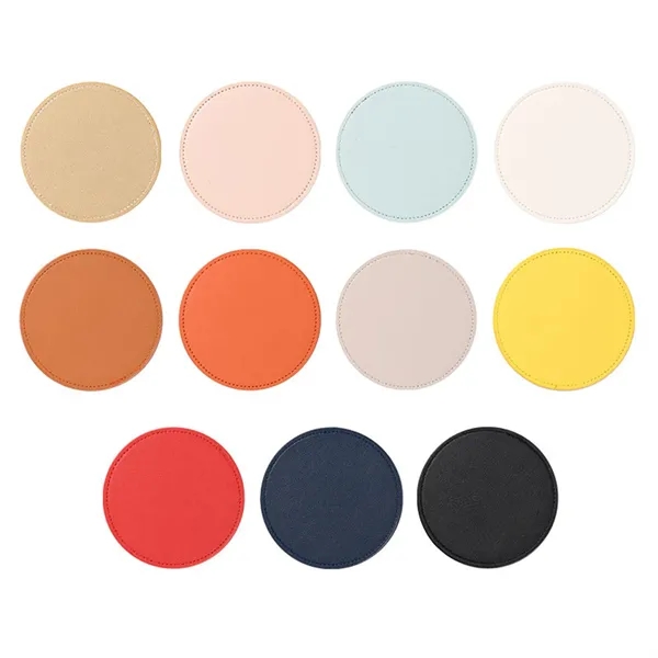 Leather 4 Round Coaster Set - Leather 4 Round Coaster Set - Image 7 of 14