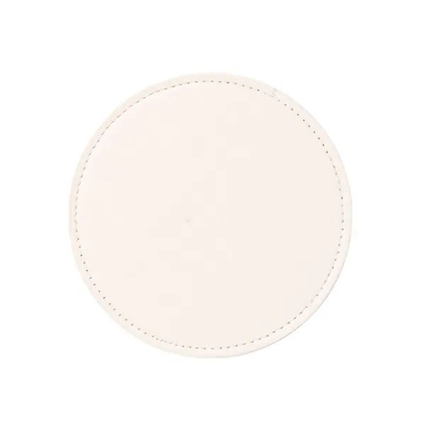 Leather 4 Round Coaster Set - Leather 4 Round Coaster Set - Image 9 of 14