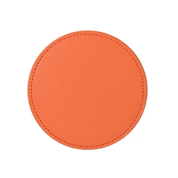 Leather 4 Round Coaster Set - Leather 4 Round Coaster Set - Image 11 of 14