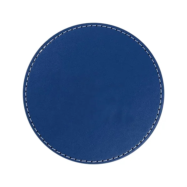 Leather 4 Round Coaster Set - Leather 4 Round Coaster Set - Image 12 of 14