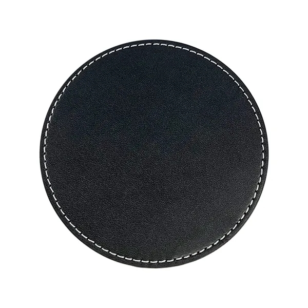 Leather 4 Round Coaster Set - Leather 4 Round Coaster Set - Image 14 of 14